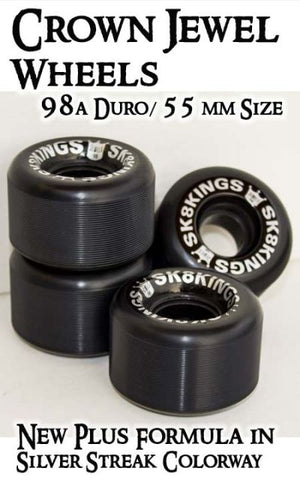 SK8 KINGS Freestyle Skateboard Wheels - BLACK 55mm, 98A