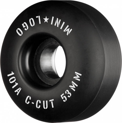 Mini Logo Skateboard Wheels A-cut "2" 53mm 101A Black 4pk