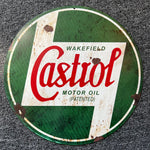 RETRO TIN SIGN CASTROL MOTOR OIL GREEN