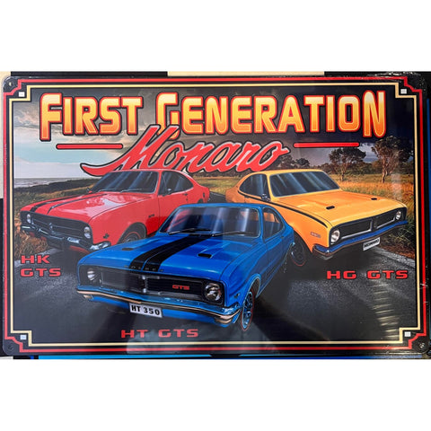 RETRO TIN SIGN 1ST GENERATION MONARO