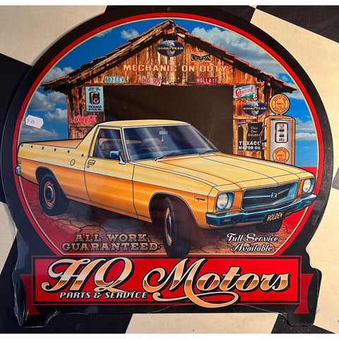 RETRO TIN SIGN HQ MOTORS HOLDEN