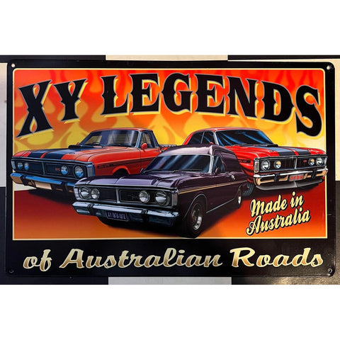 RETRO TIN SIGN FORD FALCON XY LEGENDS