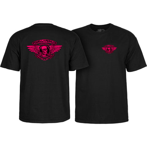 Powell Peralta Winged Ripper T-Shirt Pink Blacklight Black