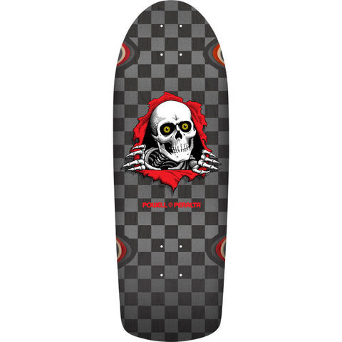 Powell Peralta OG Ripper Checker Reissue Skateboard Deck Silver/Black Stain - 10 x 30