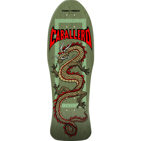 Powell Peralta Steve Caballero Chinese Dragon Reissue Skateboard Deck Sage Green - 10 x 30