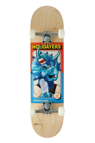 Holiday Skateboards complete - "Dine O Saurs" Series Tricera Pops 8.0  inch wide