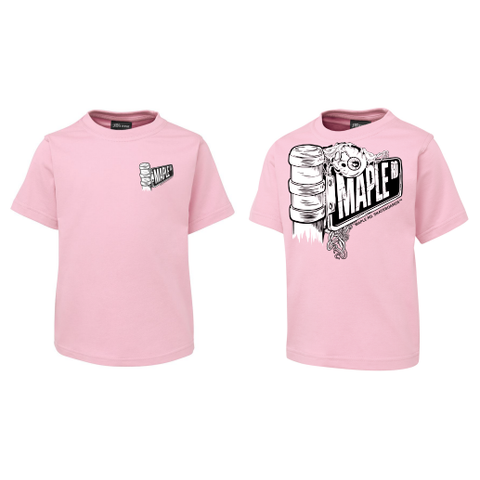 MAPLE ROAD SKATEBOARDS PINK OG STREET SIGN T SHIRT YOUTH SIZES