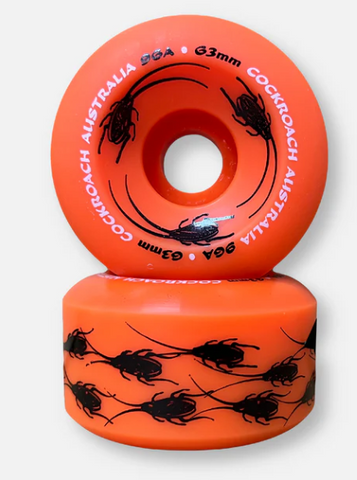 COCKROACH WHEELS ORIGINALS ORANGE 63MM 96A PACK OF 4
