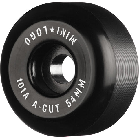 Mini Logo Skateboard Wheels A-cut "2" 54mm 101A Black 4pk