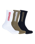 INDEPENDENT GRIND CREW SOCKS 3 PAIR