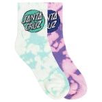 SANTA CRUZ YOUTH SOCKS TIE DYE 2 PAIR  SIZE 2-8