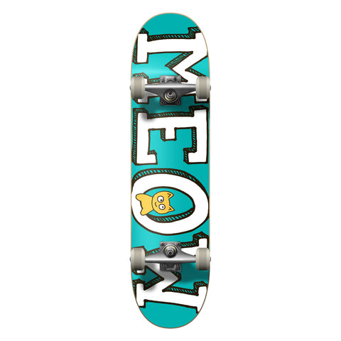 MEOW SKATEBOARD LOGO COMPLETE TEAL SIZE 8.0 INCH WIDE