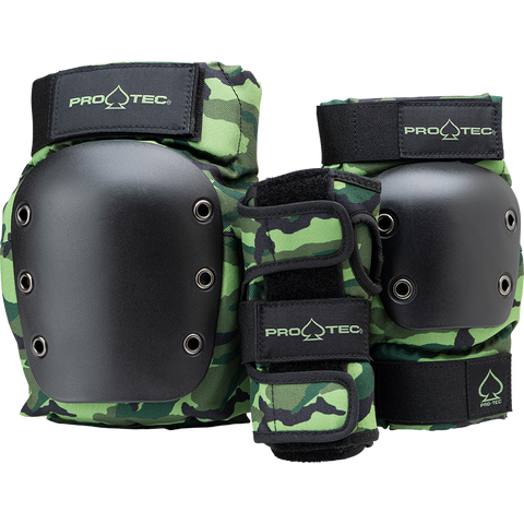 PROTEC  STREET GEAR 3 PACK - YOUTH CAMO KNEES / ELBOWS / WRISTS