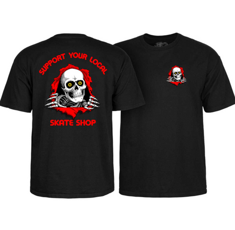 Powell Peralta Support Your Local Skate Shop Black T Shirt