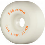 Mini Logo Skateboard Wheels A-cut  53mm 101A White 4pk