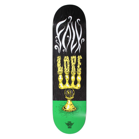 Folklore Candle Fibretech Lite 8 inch wide green skateboard deck