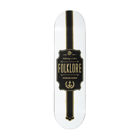 FOLKLORE SPIRITS DECK 8.0 INCH WIDE WHITE WITH BLACK