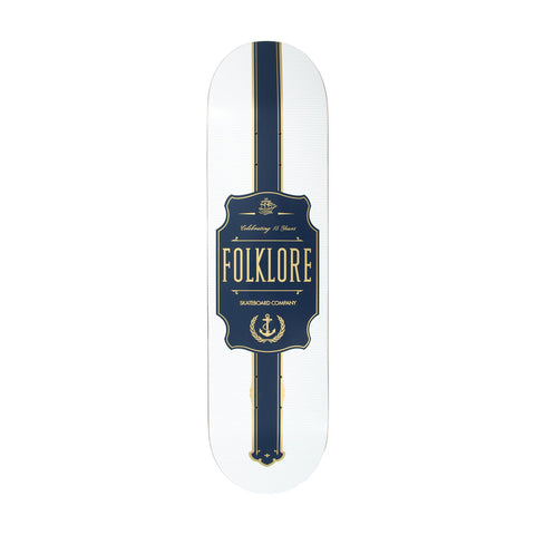 FOLKLORE SPIRITS DECK 8.0 INCH WIDE WHITE WITH BLUE