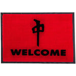 RDS DOOR MAT WELCOME 27x18in RED WITH BLACK WRITING